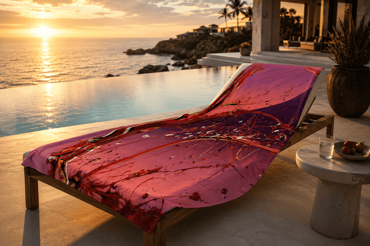 Serviette artistique premium ARTGY7 — ERUPTION Collection Signature, idéale pour les moments bien-être et de détente