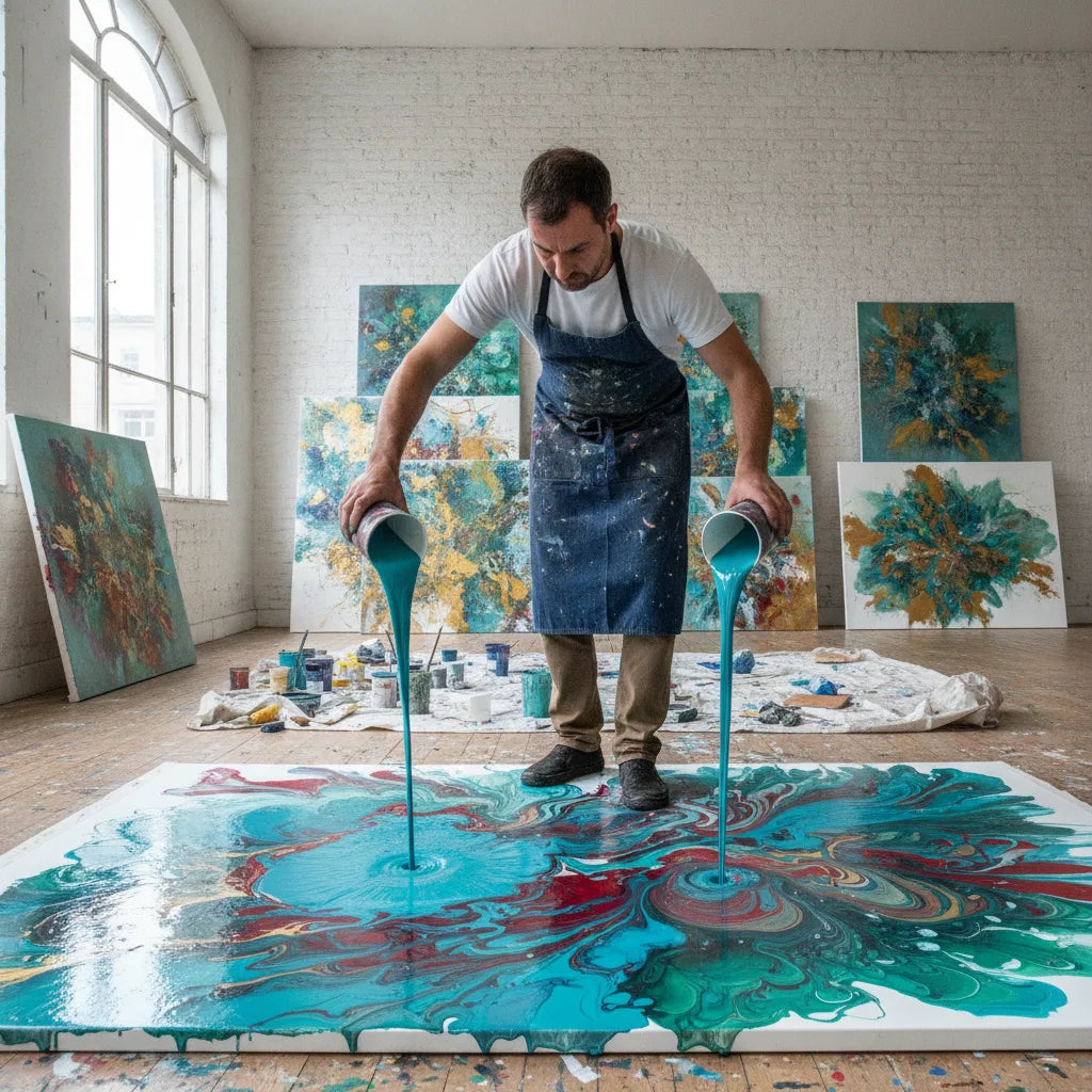 Technique pouring art abstrait par Y. Guillerd | ARTGY7
