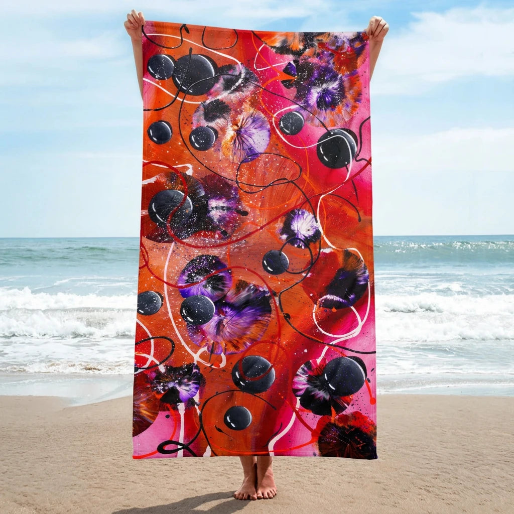 Serviette ATTRACTION portée debout face à la mer — Collection Essentielle ARTGY7