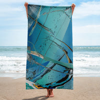 "Serviette de plage LIQUIDO — Collection Essentielle ARTGY7, impression all-over HD 76×152 cm"