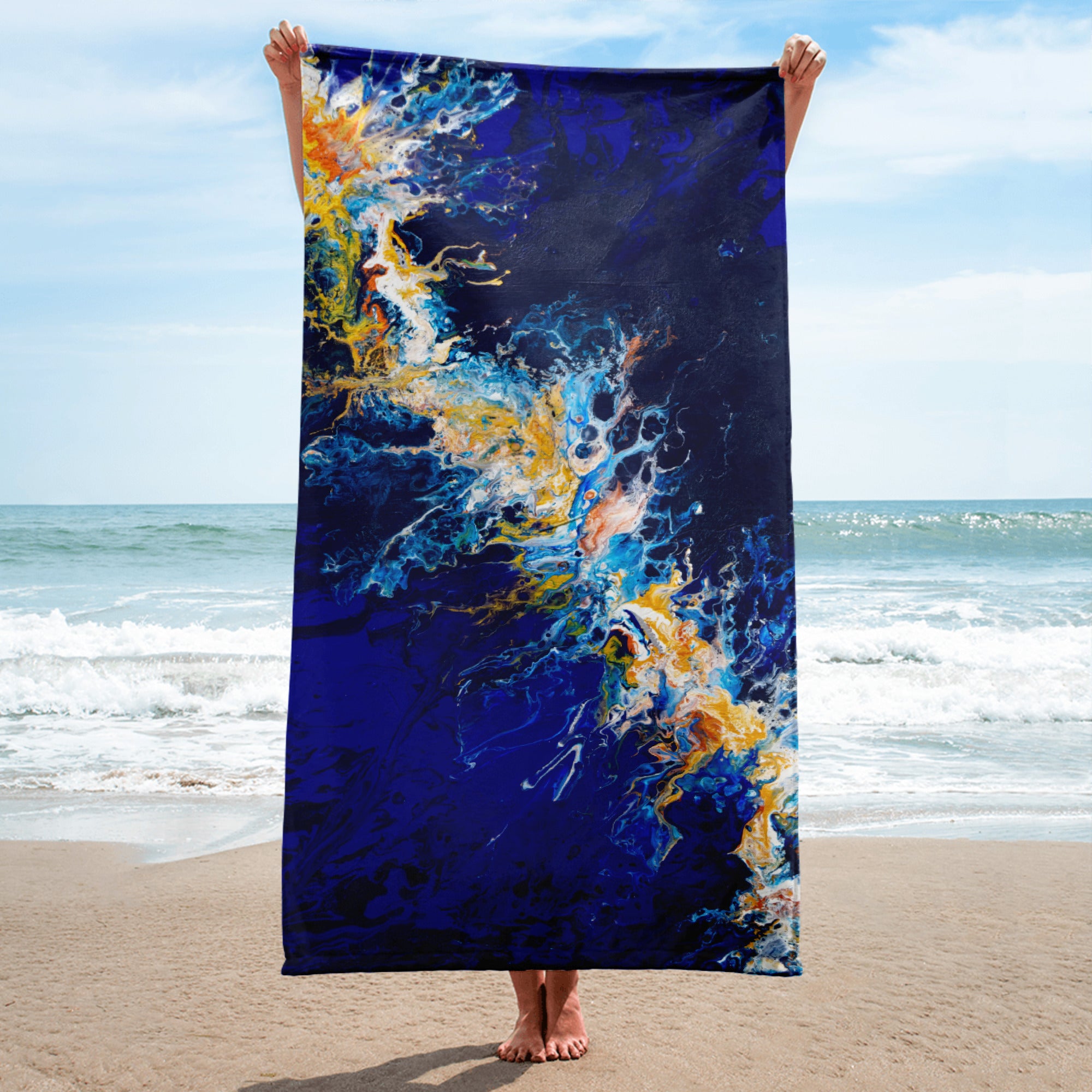 Serviette de plage artistique VUE D'EN HAUT format classique, impression all-over, design ARTGY7